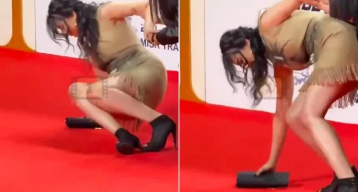 لحظة محرجة.. سقوط مفاجئ لفنانة مصرية أمام الكاميرات في مهرجان القاهرة السينمائي