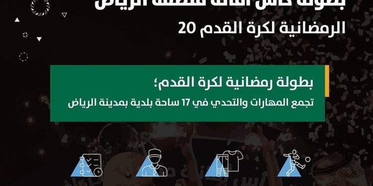 بطولة رمضان لكرة القدم تنطلق في 17 ساحة بالرياض بمشاركة الآلاف! بطولة رمضان لكرة القدم تنطلق في 17 ساحة بالرياض بمشاركة الآلاف!