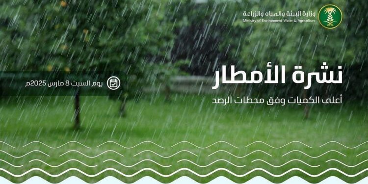 «البيئة تكشف عن أعلى معدلات هطول الأمطار في 10 مناطق عبر 83 محطة رصد.. الزلفي بالرياض يتصدر المشهد «البيئة تكشف عن أعلى معدلات هطول الأمطار في 10 مناطق عبر 83 محطة رصد.. الزلفي بالرياض يتصدر المشهد