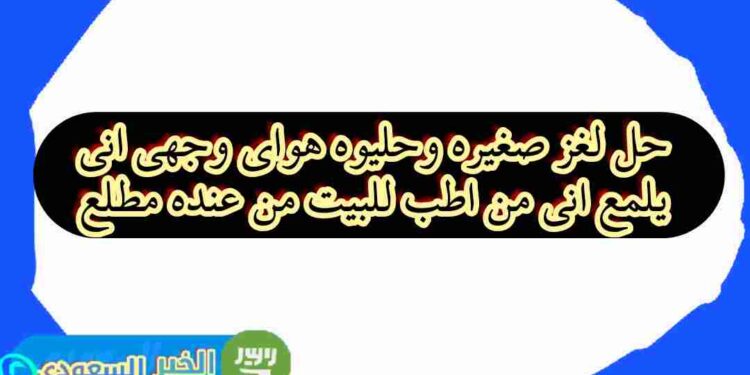 حل لغز: صغيره وحليوه هواي.. يلمع وجهي عند دخولي للبيت، فمن أكون حل لغز: صغيره وحليوه هواي.. يلمع وجهي عند دخولي للبيت، فمن أكون